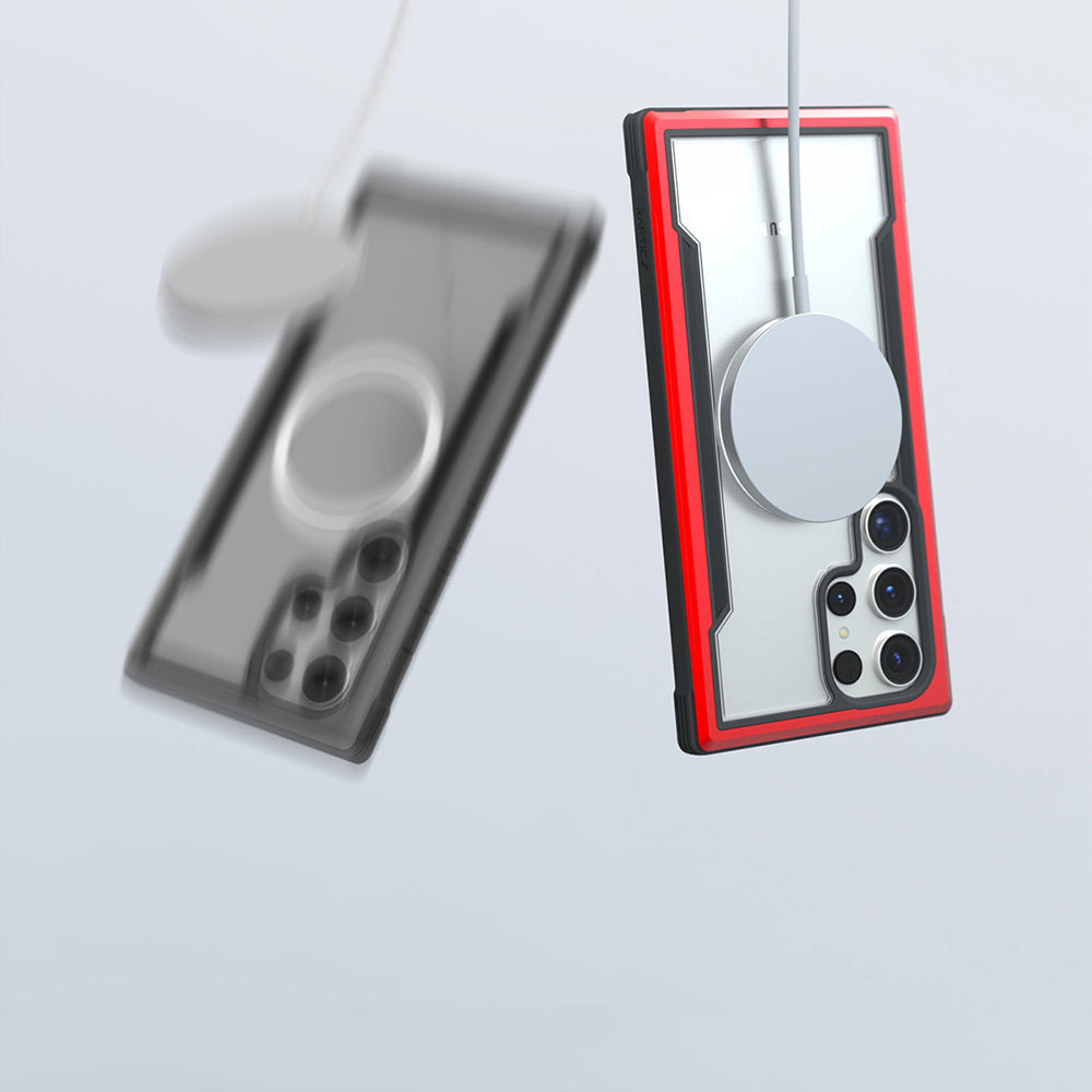 Galaxy S24 Ultra Kılıf M-safe Şarj Özellikli Airbagli Raptic Shield Serisi Şeffaf Arka Yüzey Kapak Colorful