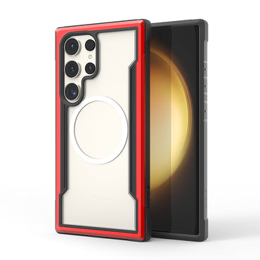 Galaxy S24 Ultra Kılıf M-safe Şarj Özellikli Airbagli Raptic Shield Serisi Şeffaf Arka Yüzey Kapak Colorful