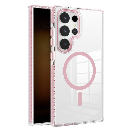 Galaxy S24 Ultra Case with M-safe Charging, Airbag, Attachable Strap, Zore Nana Cover Pink 