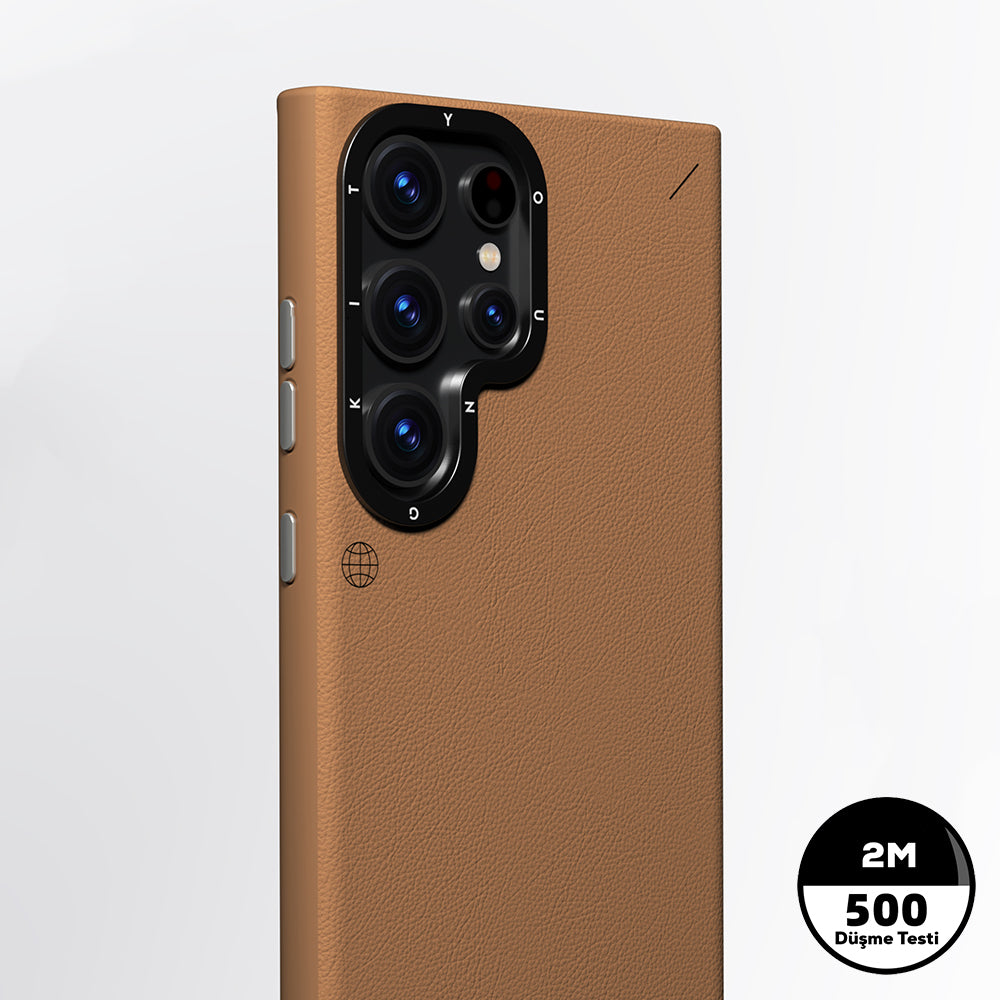 Galaxy S24 Ultra Kılıf M-safe Şarj Özellikli Basit Mat Deri Desenli Youngkit Tech Fashion Serisi Kapak Gümüş