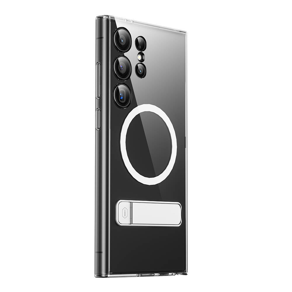 Galaxy S24 Ultra Case M-safe Charging Feature Camera Protection Stand Wiwu KCC-025 Aurora Series Cover Transparent
