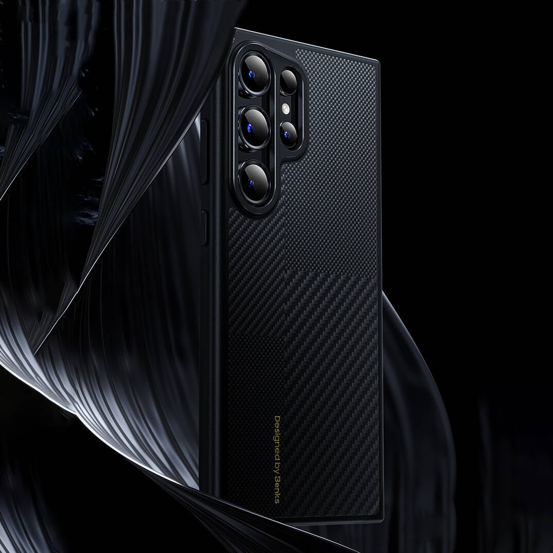 Galaxy S24 Ultra Case M-safe Charging Carbon Fiber Benks Montage Hybrid ArmorPro Kevlar Cover Black 