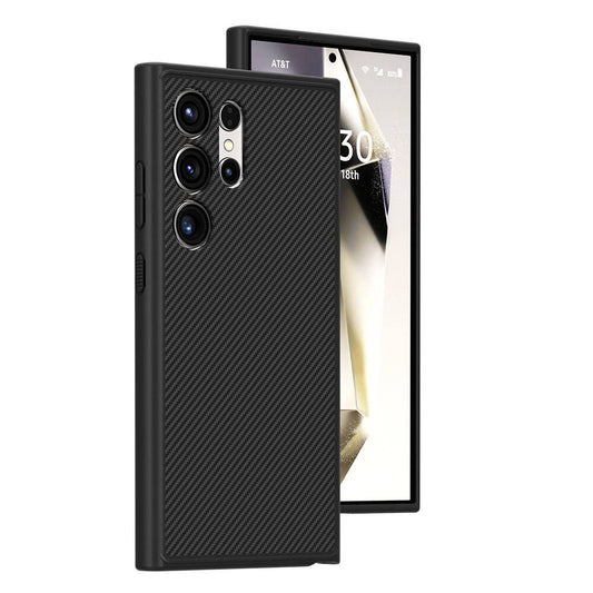 Galaxy S24 Ultra Case with M-safe Charging Function Carbon Fiber Look Zore T-Carbon Cover Black