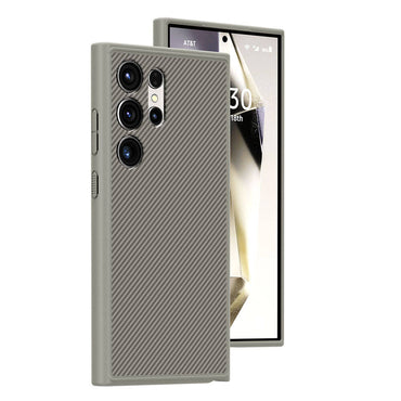 Galaxy S24 Ultra Case with M-safe Charging Function Carbon Fiber Look Zore T-Carbon Cover Titanium-Gray