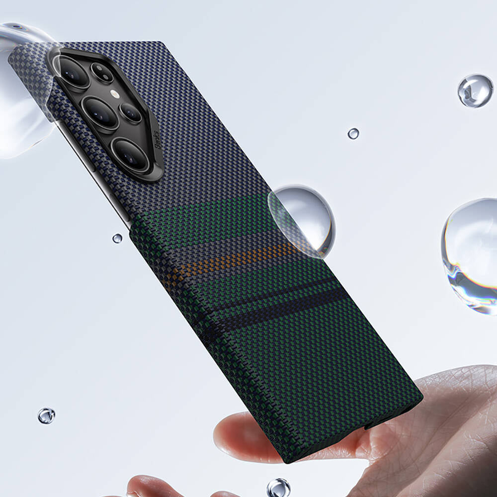 Galaxy S24 Ultra Case M-safe Charging Feature Carbon Fiber Design Benks Aurora ArmorAir Kevlar Cover Black 