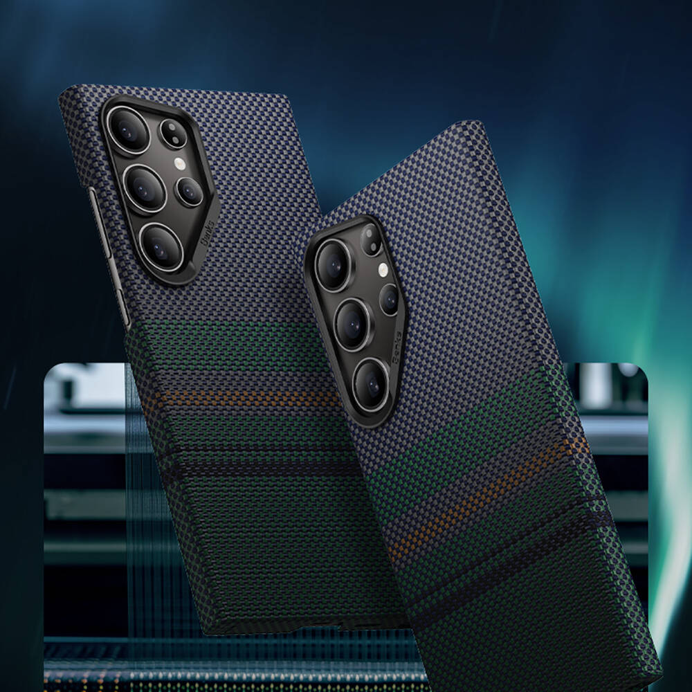 Galaxy S24 Ultra Case M-safe Charging Feature Carbon Fiber Design Benks Aurora ArmorAir Kevlar Cover Black 