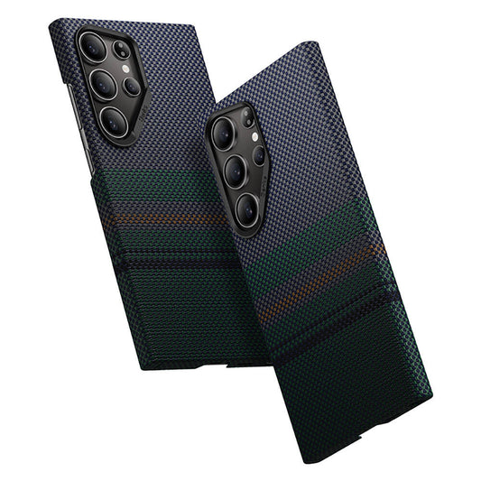 Galaxy S24 Ultra Case M-safe Charging Feature Carbon Fiber Design Benks Aurora ArmorAir Kevlar Cover Black 