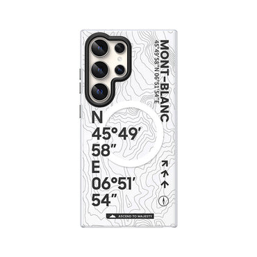 Galaxy S24 Ultra Case M-safe Charging Feature Coordinate Text Patterned Benks Summit Series Cover White 