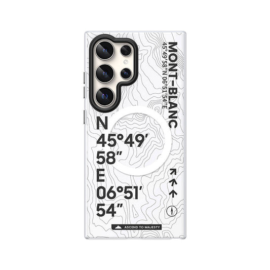Galaxy S24 Ultra Case M-safe Charging Feature Coordinate Text Patterned Benks Summit Series Cover White 