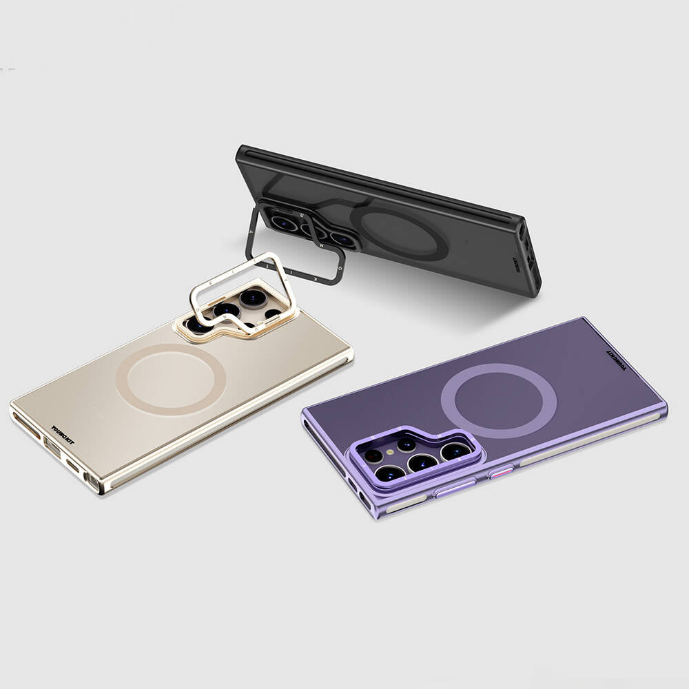 Galaxy S24 Ultra Case M-safe Charging Feature Anti-Yellowing Youngkit Crystal Grid Cover Purple 