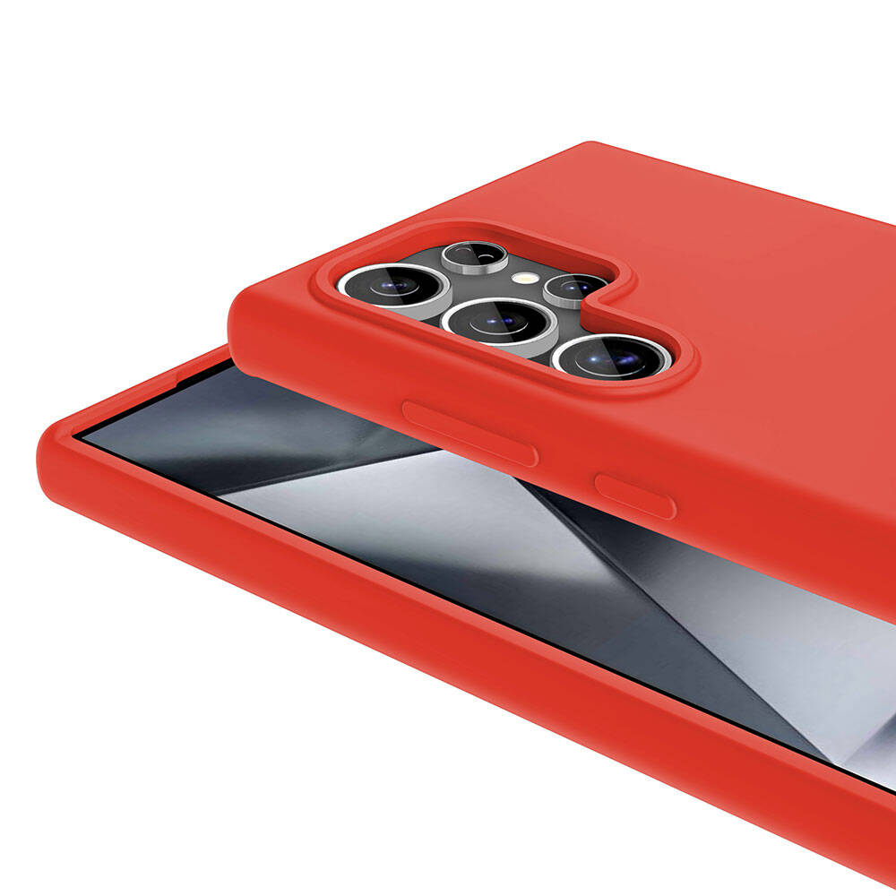 Galaxy S24 Ultra Case M-safe Charging Feature Liquid Technology Erasable Hard Zore Kiwi Cover Red