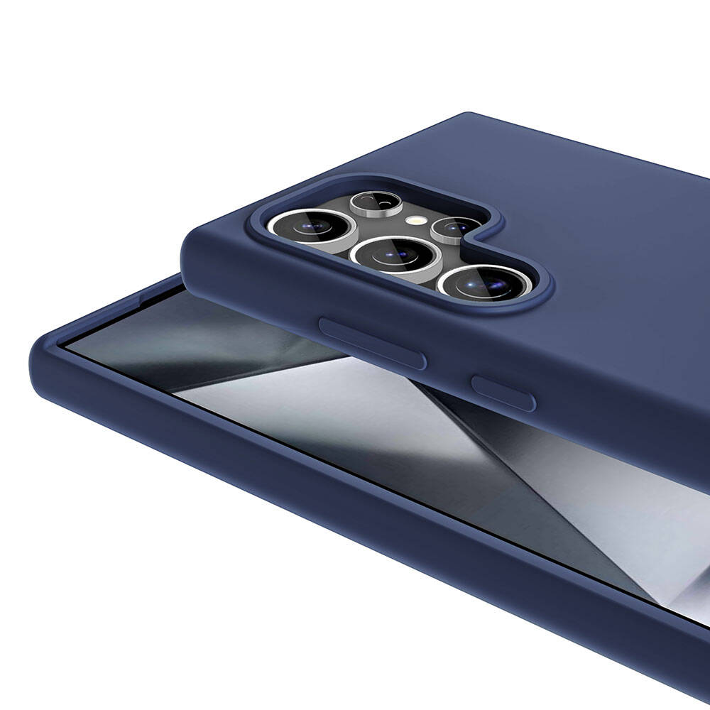 Galaxy S24 Ultra Case M-Safe Charging Feature Liquid Technology Erasable Hard Zore Kiwi Cover Navy Blue