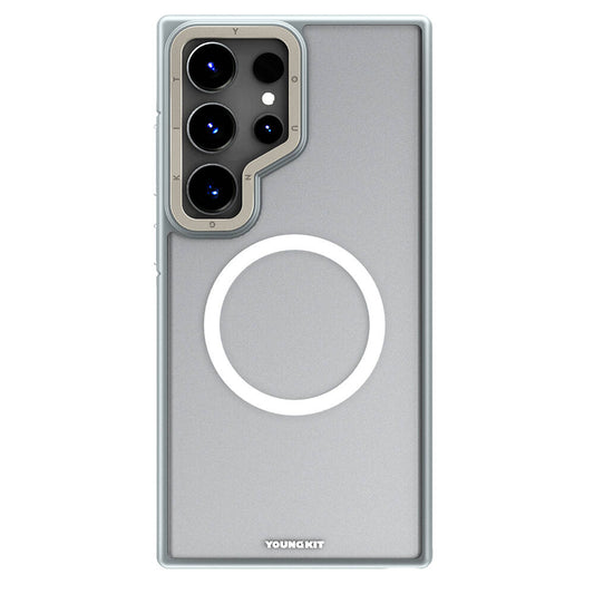 Galaxy S24 Ultra Case M-safe Charging Feature Youngkit Rock Sand Series Cover Gray 