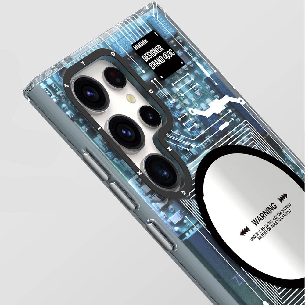 Galaxy S24 Ultra Case M-safe Charging Feature YoungKit Technology Series Cover Black 