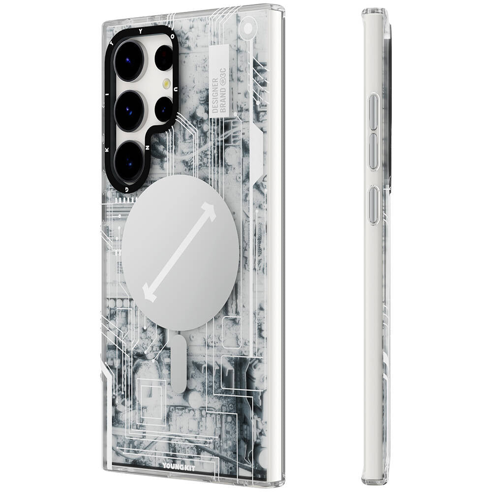Galaxy S24 Ultra Case M-safe Charging Feature YoungKit Technology Series Cover White 