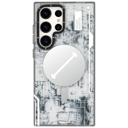 Galaxy S24 Ultra Case M-safe Charging Feature YoungKit Technology Series Cover White 