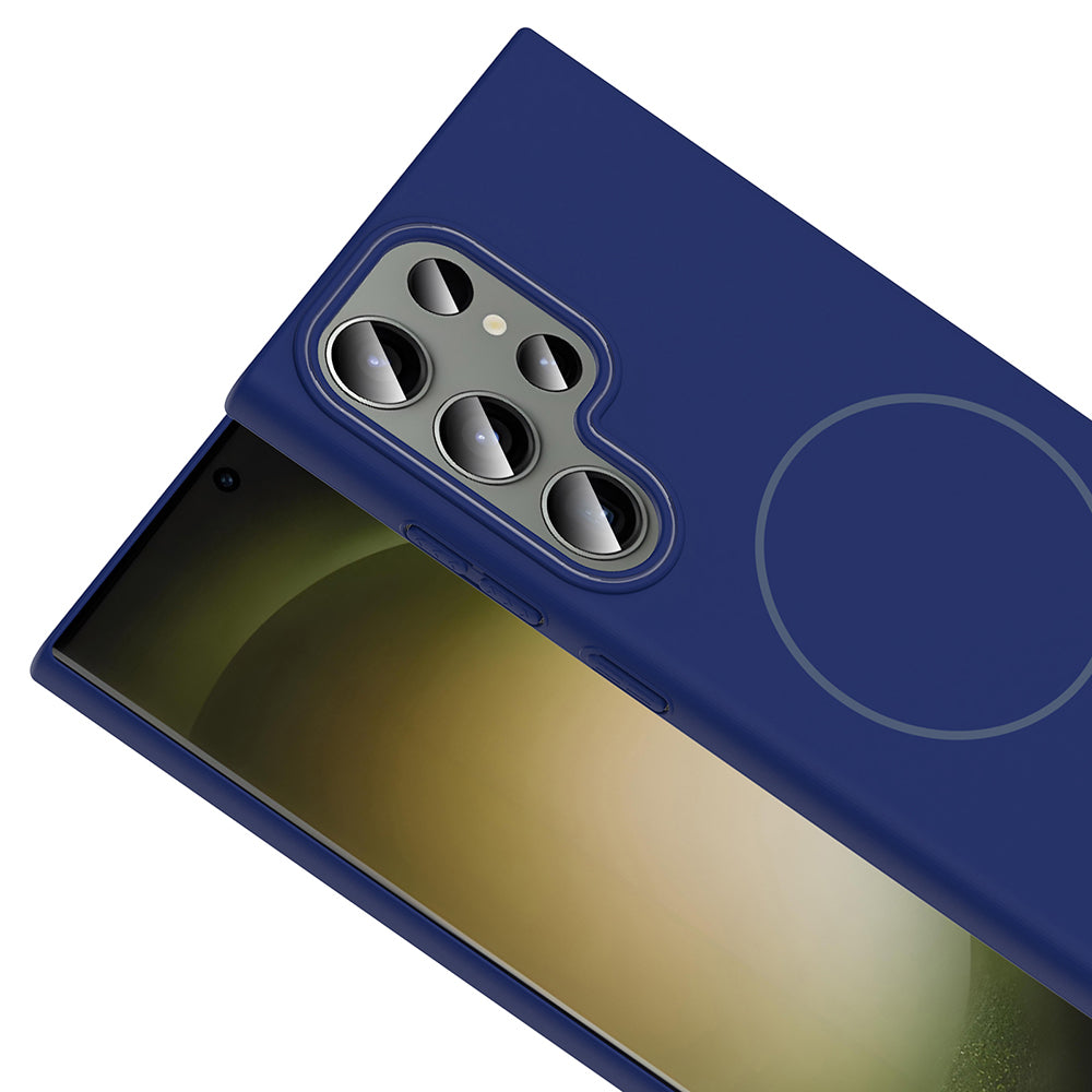 Galaxy S24 Ultra Kılıf M-safe Şarj Özellikli Zore Ruby Sert Kapak Siyah