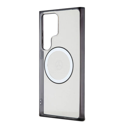 Galaxy S24 Ultra Kılıf Mercedes Benz Orjinal Lisanslı M-safe Şarj Özellikli PC TPU Transparan Black Ring Kapak Renksiz