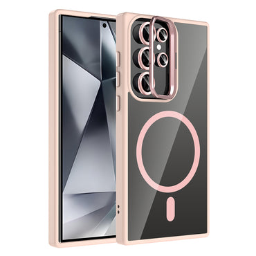 Galaxy S24 Ultra Case with Stand and Camera Lens Gift, M-Safe Charging Function, Zore Etro Cover Desert Titanium 