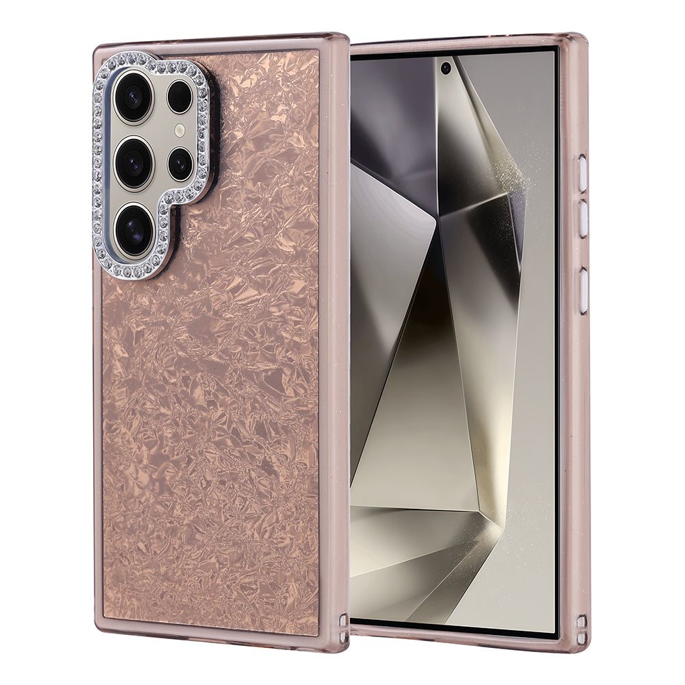 Galaxy S24 Ultra Case Stone Design Zore Door Cover Gold 