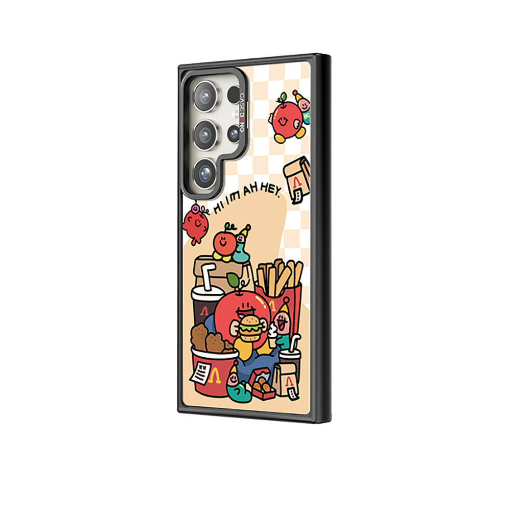 Galaxy S24 Ultra M-safe Şarj Özellikli Casebang Ahhey Serisi Arka Panel Kırmızı