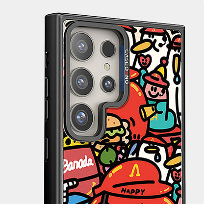 Galaxy S24 Ultra M-safe Şarj Özellikli Casebang Ahhey Serisi Arka Panel Kırmızı