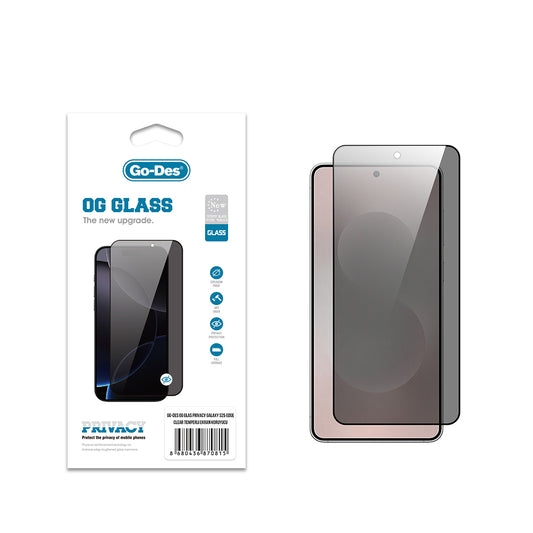Galaxy S25 Edge Go Des OG Glass Privacy Antistatic Tempered Glass Screen Protector Black 