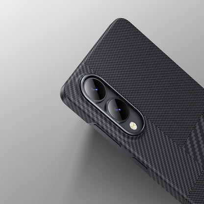 Galaxy S25 Edge Kılıf M-safe Şarj Özellikli Karbon Fiber Benks Montage ArmorAir Kevlar Kapak Siyah