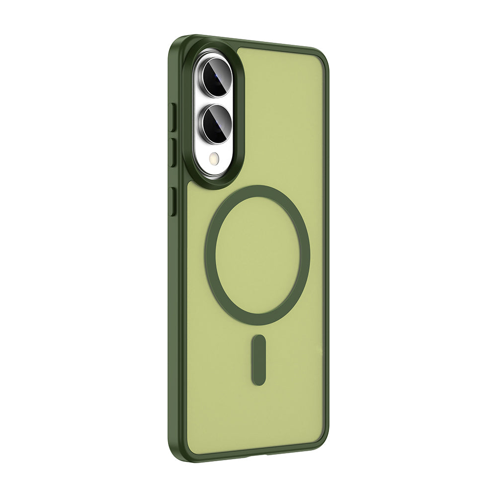 Galaxy S25 Edge Case M-safe Charging Feature Matte Back Surface Zore Sio Cover Dark Green 