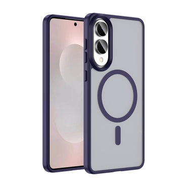 Galaxy S25 Edge Case M-safe Charging Feature Matte Back Surface Zore Sio Cover Deep Purple 