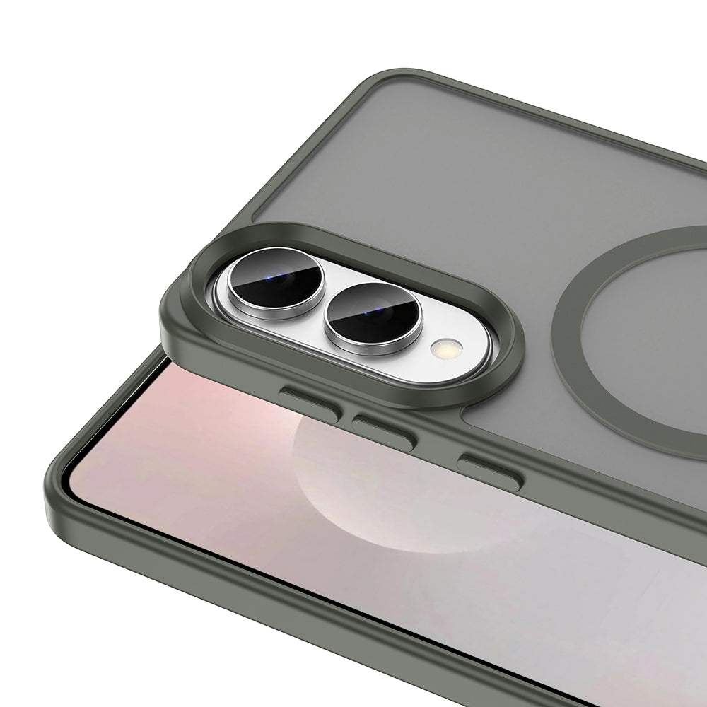 Galaxy S25 Edge Case M-safe Charging Feature Matte Back Surface Zore Sio Cover Gray 