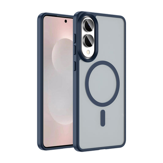 Galaxy S25 Edge Kılıf M-safe Şarj Özellikli Mat Arka Yüzey Zore Sio Kapak Lacivert