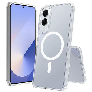 Galaxy S25 Edge Case M-safe Charging Feature Transparent Hard PC Zore Embos Cover Transparent