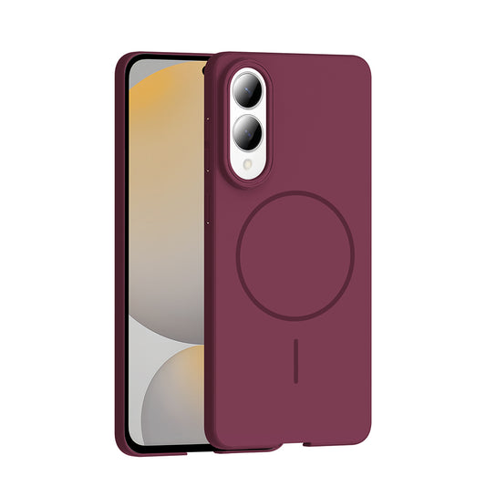 Galaxy S25 Edge Kılıf M-safe Şarj Özellikli Zore Ruby Sert Kapak Mürdüm