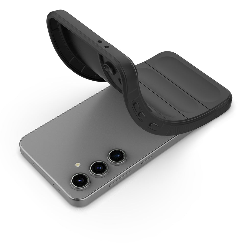 Galaxy S25 FE Kılıf Esnek TPU Oyuklu Arka Yüzey Tasarımlı Zore Etnik Silikon Kapak Lacivert