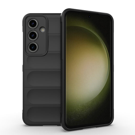 Galaxy S25 FE Case Flexible TPU Hollow Back Surface Design Zore Ethnic Silicone Cover Black