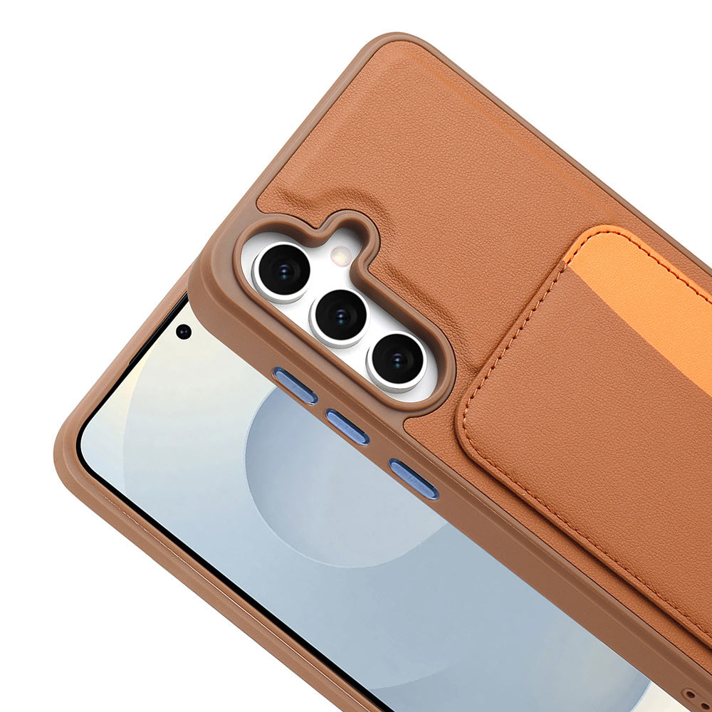 Galaxy S25 FE Kılıf Kartlıklı Zore X-Kart Silikon Kapak Turuncu