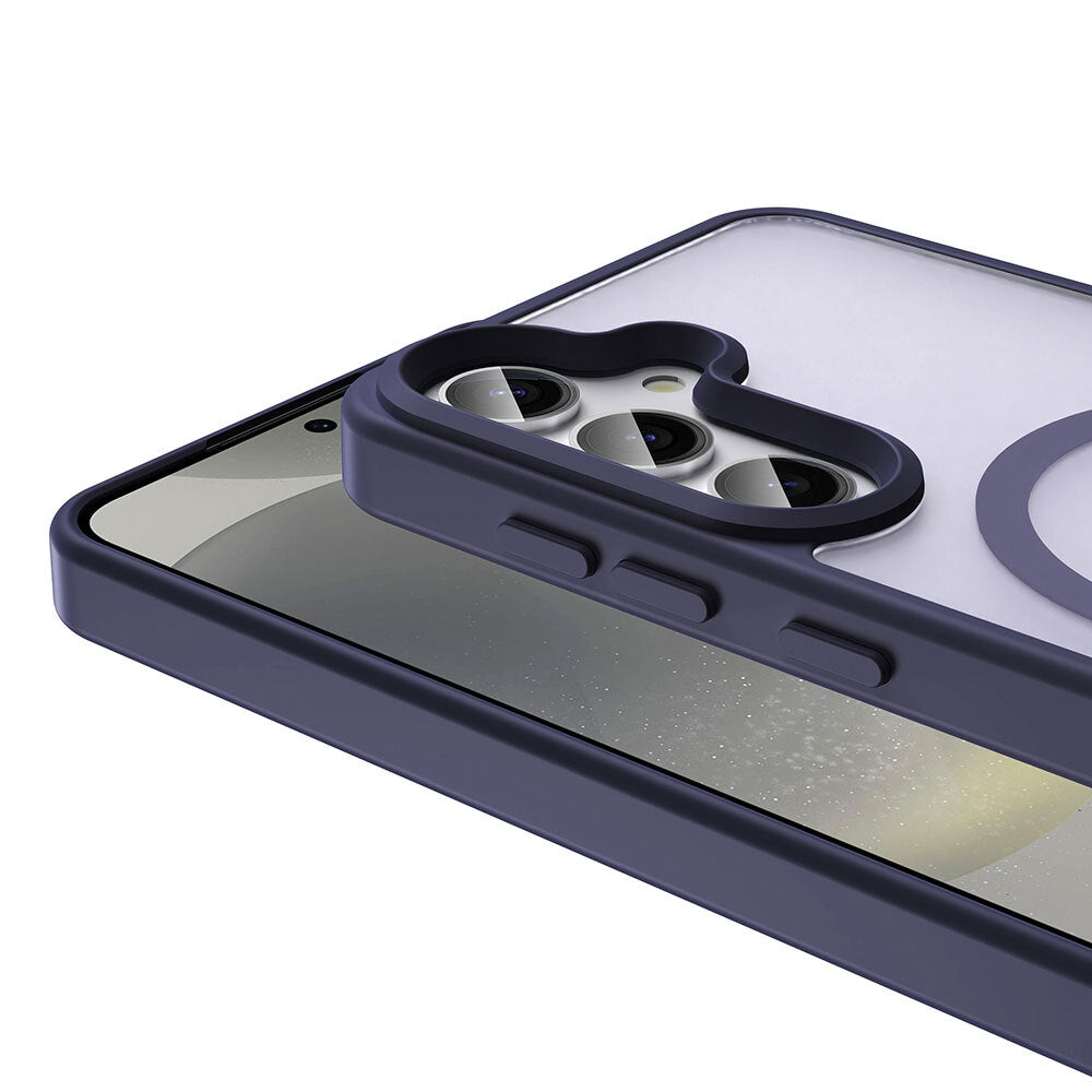 Galaxy S25 FE Case M-safe Charging Feature Matte Back Surface Zore Sio Cover Navy Blue 