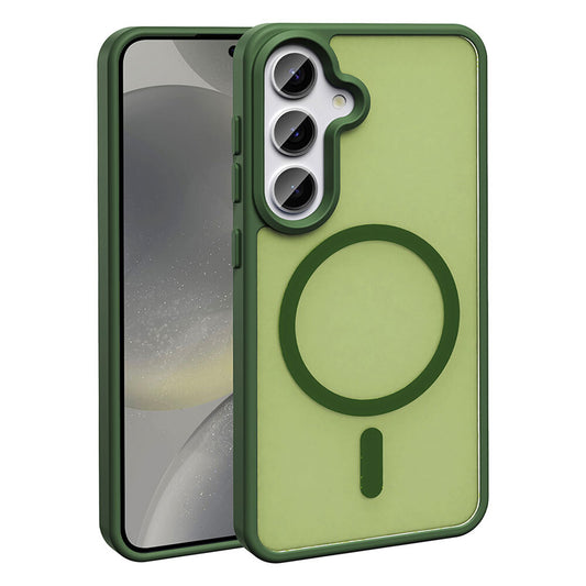Galaxy S25 FE Case M-safe Charging Feature Matte Back Surface Zore Sio Cover Dark Green 
