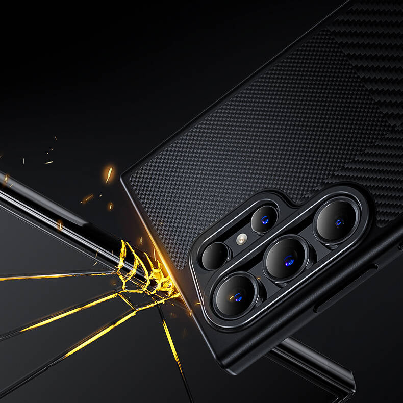Galaxy S25 Case M-safe Charging Carbon Fiber Benks Montage Hybrid ArmorPro Kevlar Cover Black 