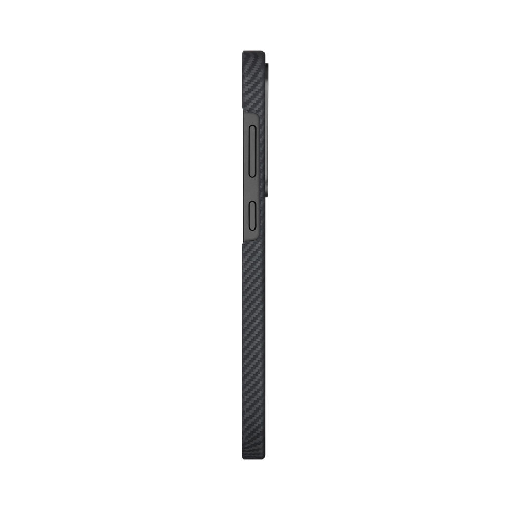Galaxy S25 Kılıf M-safe Şarj Özellikli 600D Aramid Fiber Pitaka Ultra-Slim Classic Serisi Black-Grey Twill Kapak Siyah-Gri