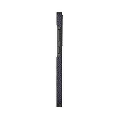 Galaxy S25 Kılıf M-safe Şarj Özellikli 600D Aramid Fiber Pitaka Ultra-Slim Classic Serisi Black-Grey Twill Kapak Siyah-Gri