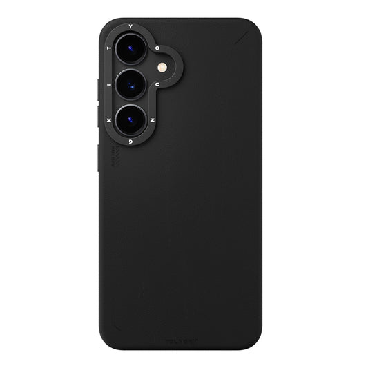 Galaxy S25 Kılıf M-safe Şarj Özellikli Basit Mat Deri Desenli Youngkit Tech Fashion Serisi Kapak Siyah