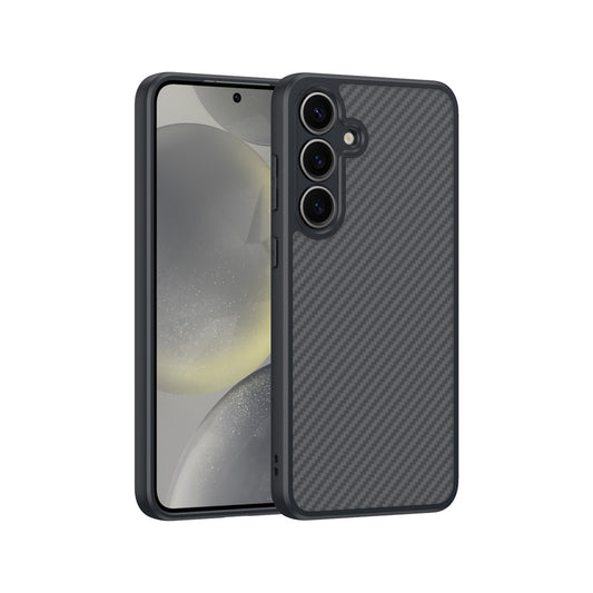 Galaxy S25 Case with M-safe Charging Function Carbon Fiber Design Zore Elnino Cover Black