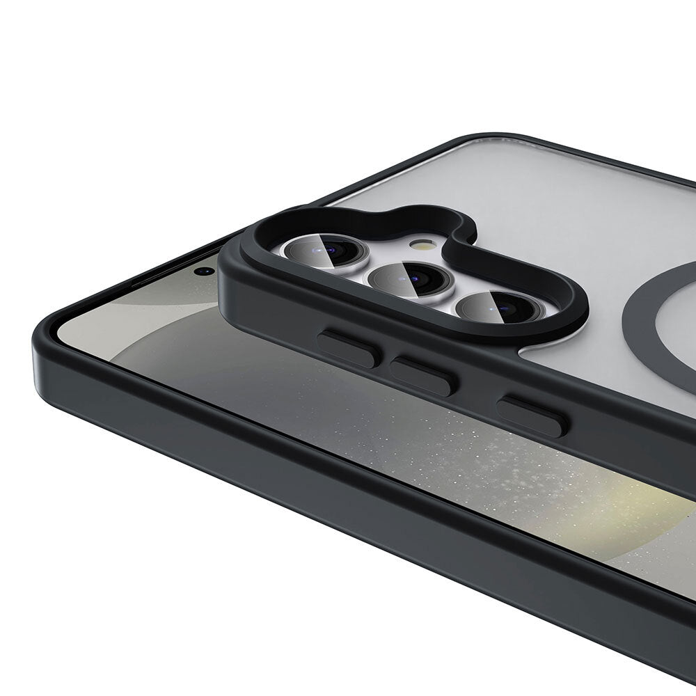 Galaxy S25 Kılıf M-safe Şarj Özellikli Mat Arka Yüzey Zore Sio Kapak Siyah