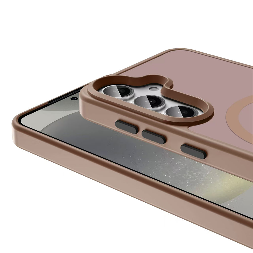 Galaxy S25 Kılıf M-safe Şarj Özellikli Mat Arka Yüzey Zore Sio Kapak Bej