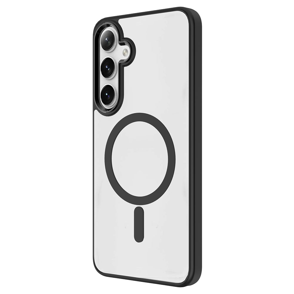 Galaxy S25 Case M-safe Charging Feature Zore Chrome M-safe Silicone Cover Gray