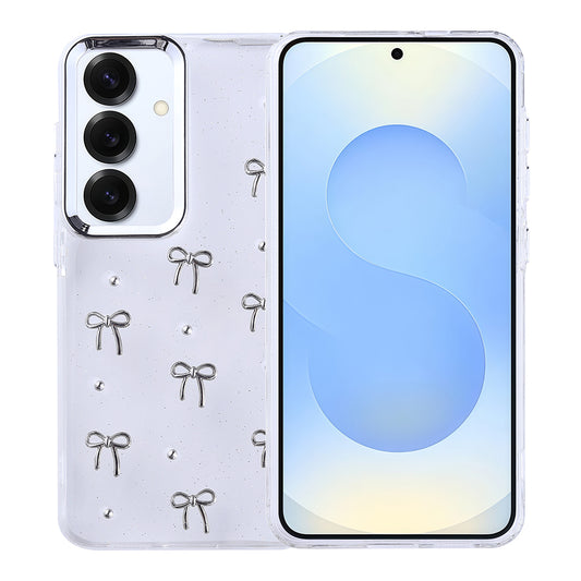 Galaxy S25 Plus Case Airbag Design Glitter Transparent Zore Polar Cover Bow