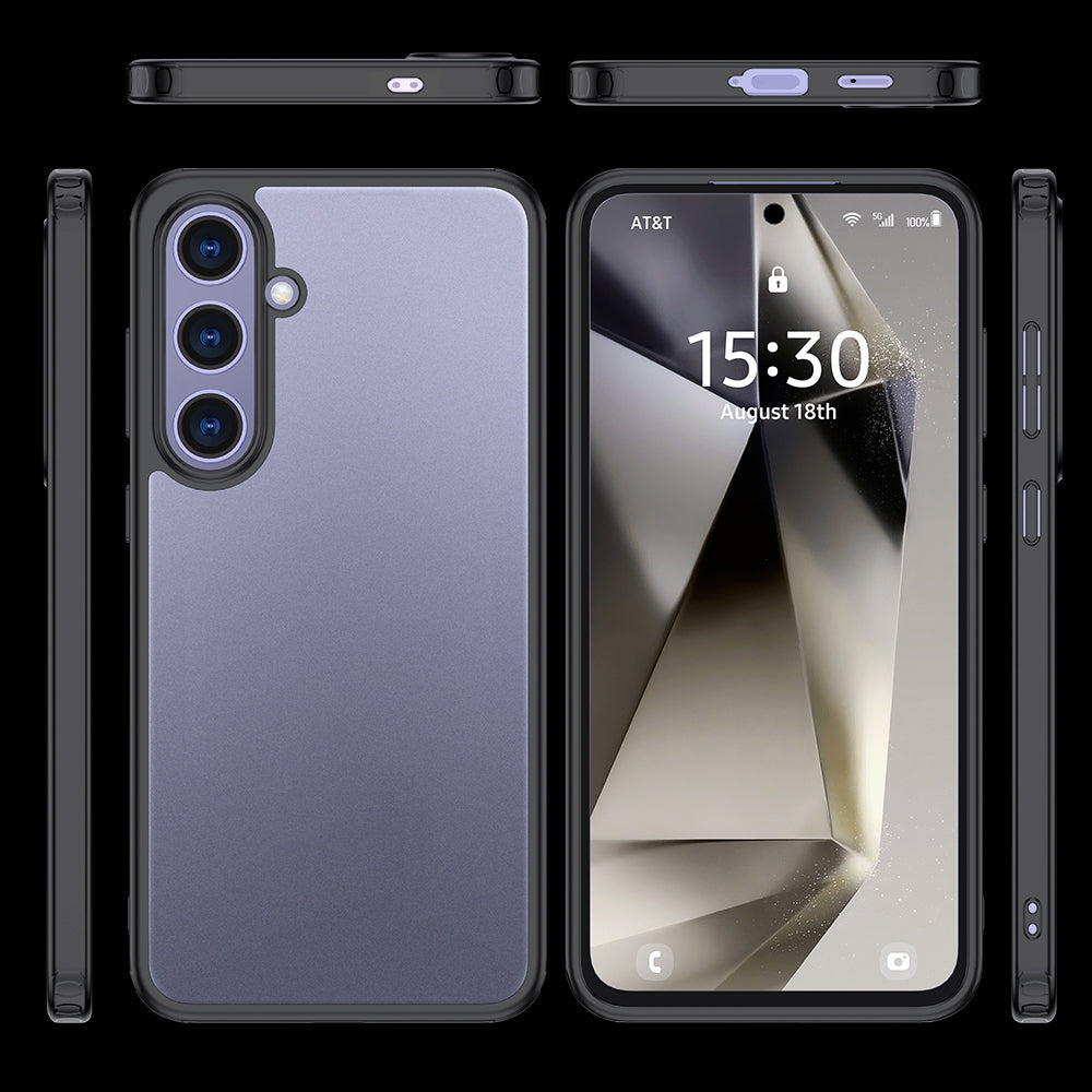 Galaxy S25 Plus Case Camera Protection Transparent Back Surface Zore New Roll Cover Black 