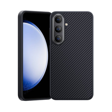 Galaxy S25 Plus Carbon Fiber Case with M-Safe Charging Feature Benks Hybrid ArmorPro 600D Kevlar Cover Black 